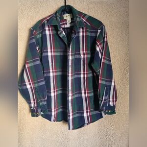 Men's Plaid Shirt - Green, Blue, and Red